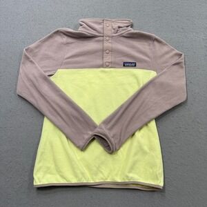 Patagonia Sweater Women's Small Purple Yellow Synchilla Snap-T Fleece Pullover